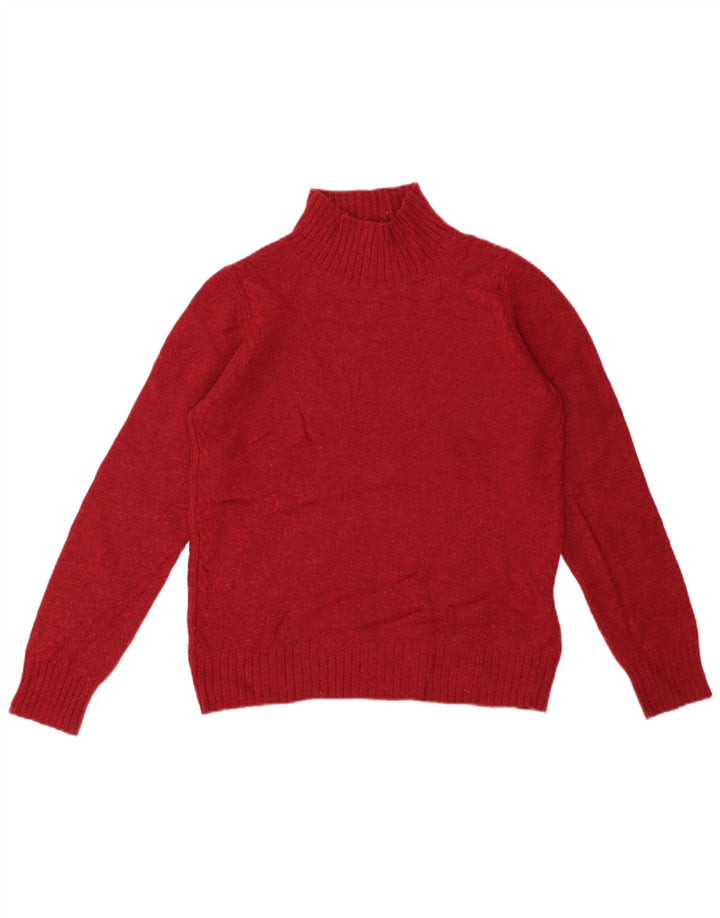 Hobbs Dame Turtle Neck Jumper Sweater UK 10 Small Red Merino Wool