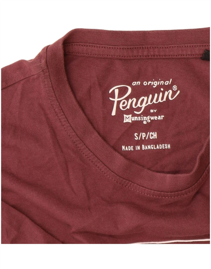 Penguin Herre grafisk T-shirt Top Lille Bourgogne bomuld