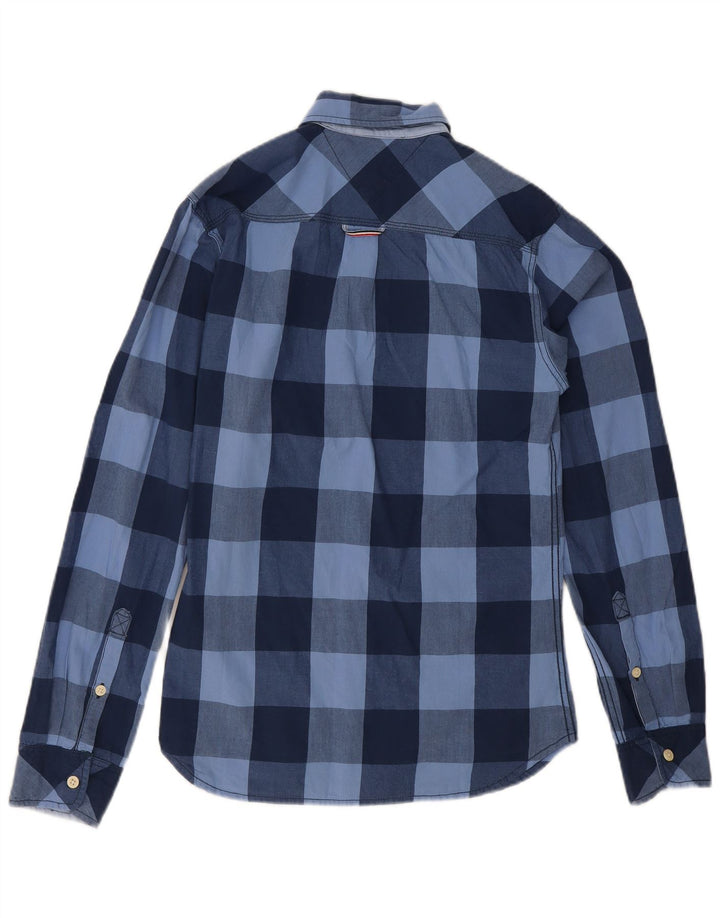 Tommy Hilfiger herreskjorte lille marineblå ternet bomuld