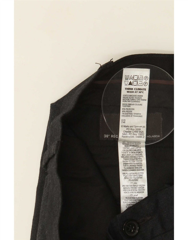 Marks & Spencer Herre Slim Fit Suit Bukser W38 L31 Grå Polyester