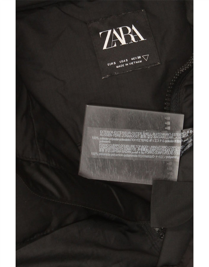 ZARA Herre Hooded Loose Fit Polstret Jakke UK 36 Small Black Polyester