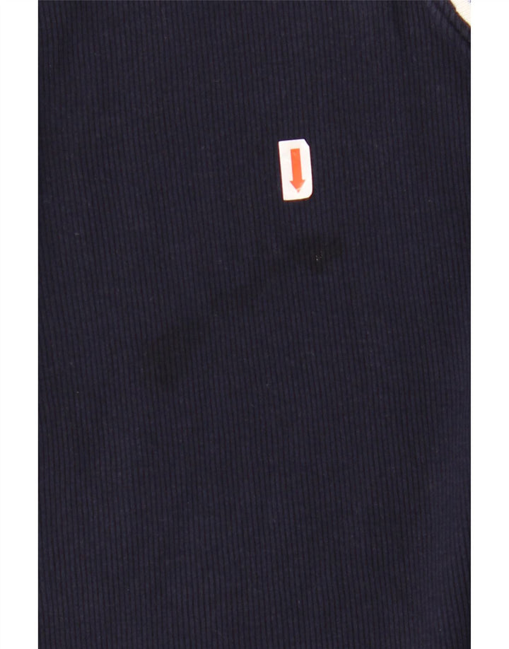 RALPH LAUREN Dame Top 3/4 ærmer UK 18 XL Marineblå Colourblock Bomuld