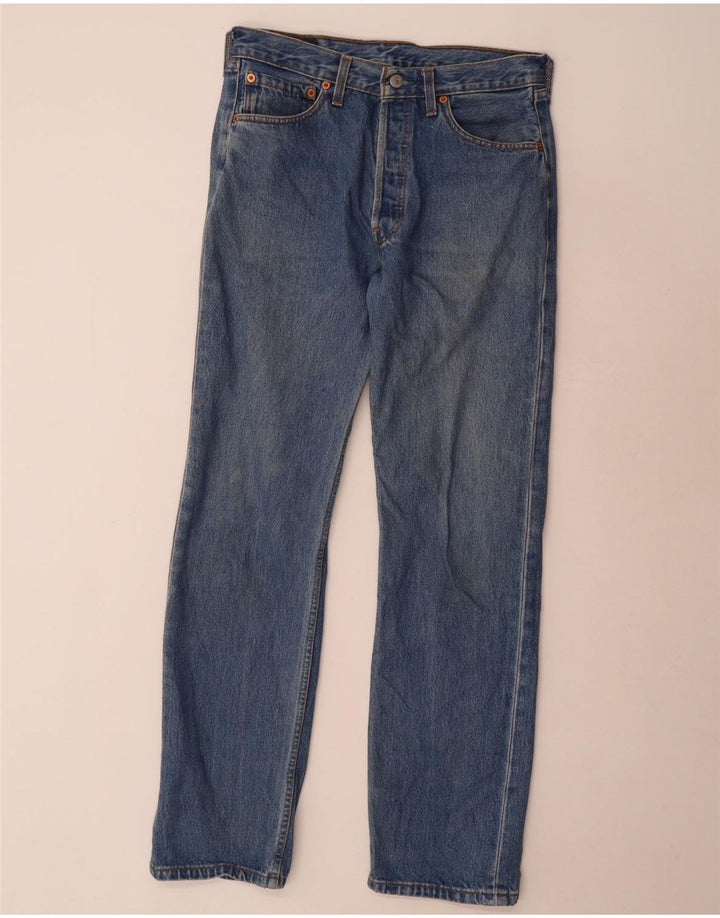 Levi's Herre 501 lige jeans W32 L32 blå bomuld