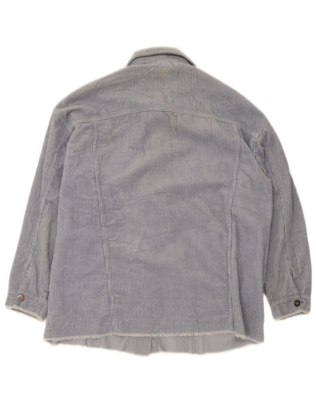 Zara Dame Loose Fit Corduroy Jacket UK 14 Medium Blue Cotton
