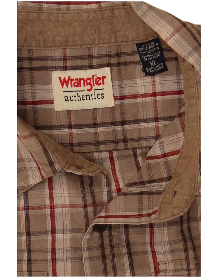 Wrangler herreskjorte XL Beige ternet bomuld