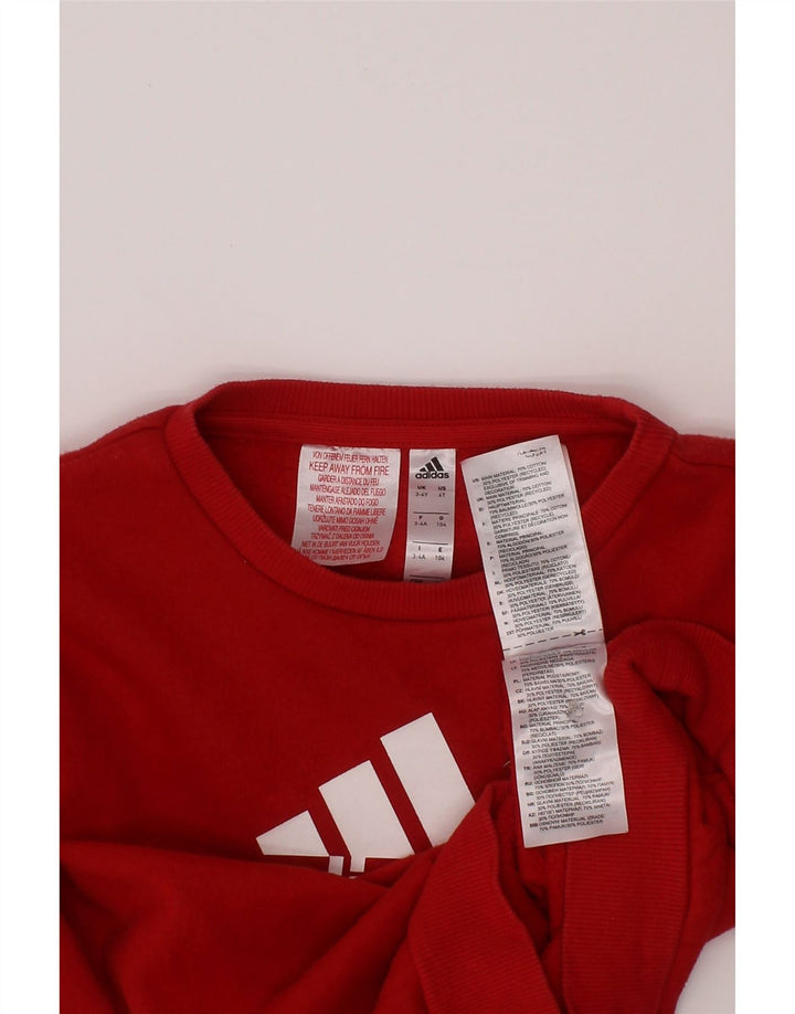 Adidas Boys Graphic Sweatshirt Jumper 3-4 år Rød Bomuld