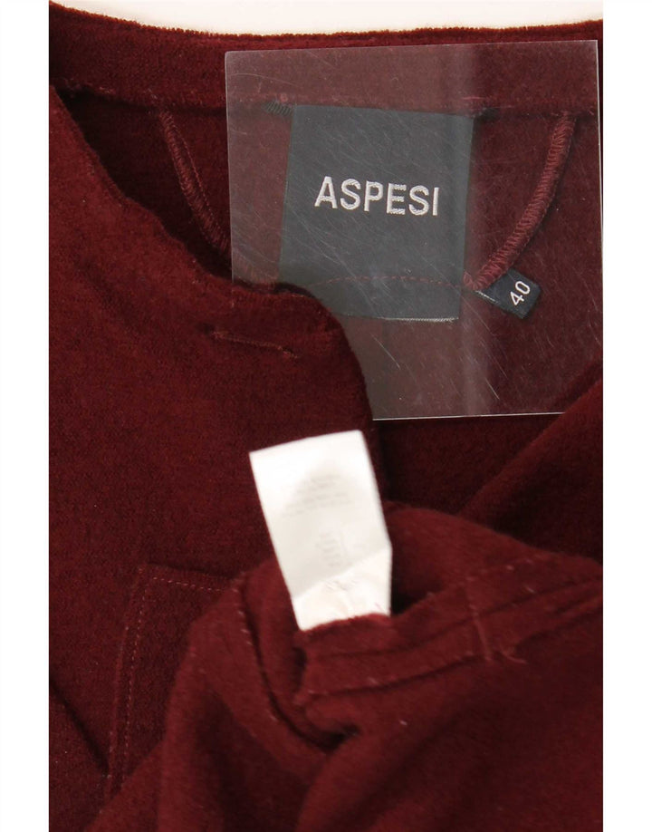 Aspesi Dame 4-knaps blazerjakke IT 40 Small Burgundy Wool