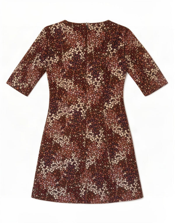 Zara Womens Trafaluc Sheath Dress UK 6 XS Brown Floral
