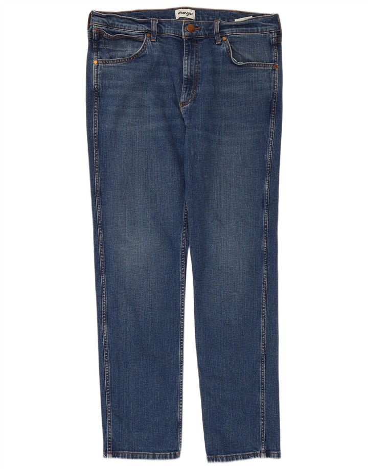 WRANGLER Herre Greensboro Slim Jeans W36 L32 Blå Bomuld