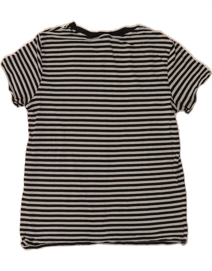 LEVI'S Womens T-Shirt Top UK 8 Small Black Striped Vintage Levi's and Second-Hand Levi's from Messina Hembry 
