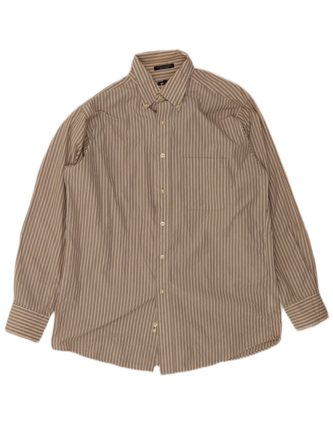 Chaps Herreskjorte str. 15 15 1/2 Medium Brun Nålestribet Bomuld