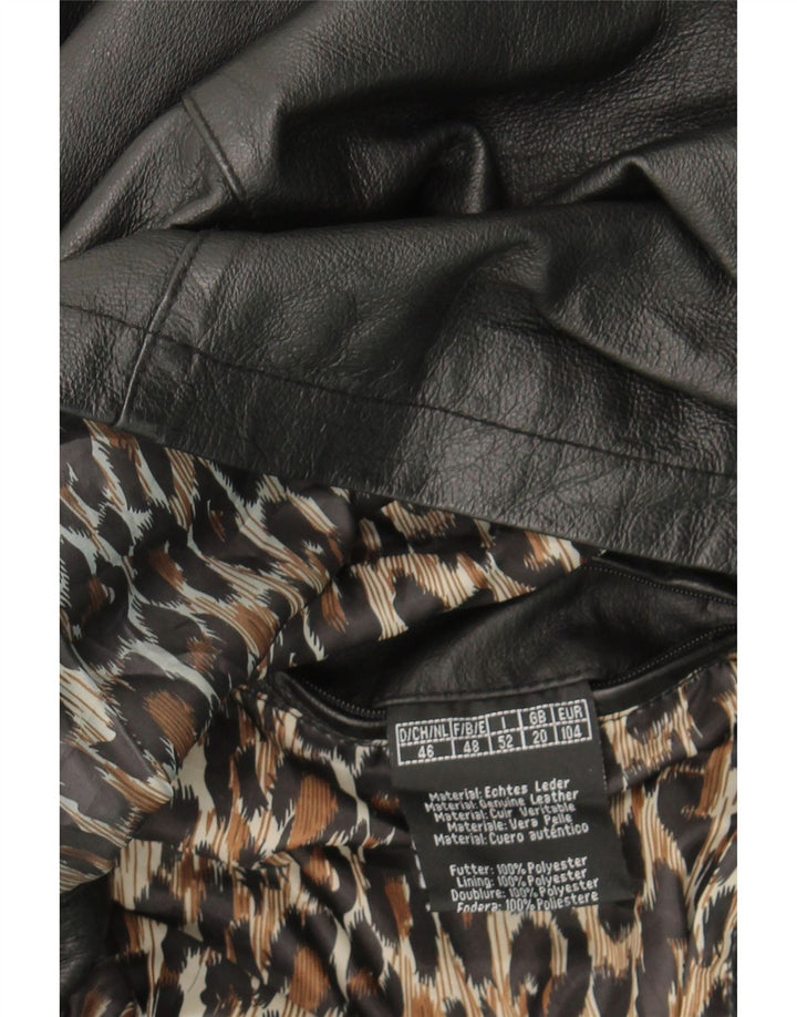 JCC Womens Leather Coat UK 20 2XL Black Leather Vintage JCC and Second-Hand JCC from Messina Hembry 