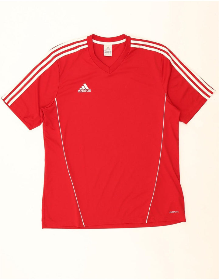 ADIDAS Mens Climalite T-Shirt Top XL Red Polyester Vintage Adidas and Second-Hand Adidas from Messina Hembry 