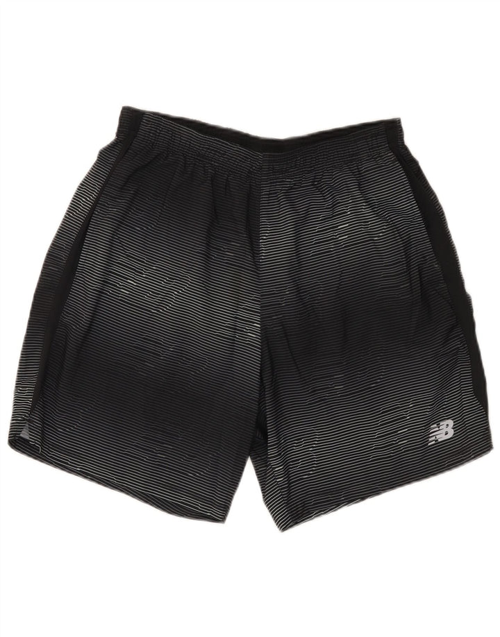 New Balance Herre grafiske sportsshorts mellem sort stribet polyester