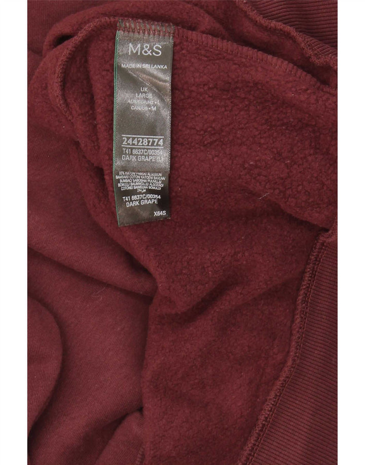 Marks & Spencer Sweatshirt til mænd Stor Bourgogne bomuld