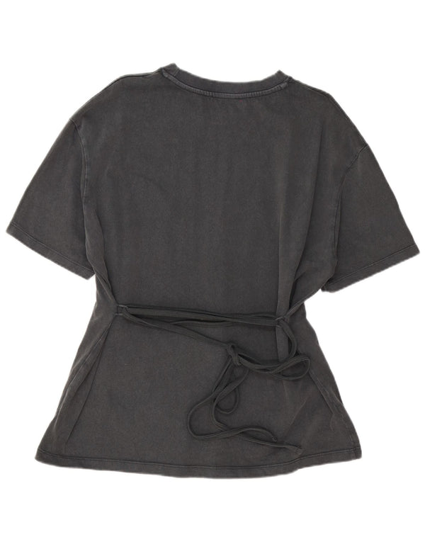 Zara Dame T-Shirt Top UK 18 XL Grå Bomuld
