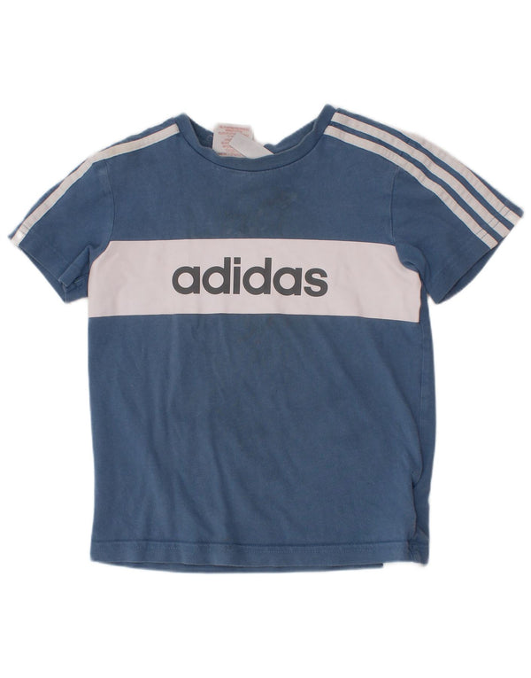 ADIDAS Boys Graphic 2-delt sæt 3-4 år Blå Colourblock Bomuld