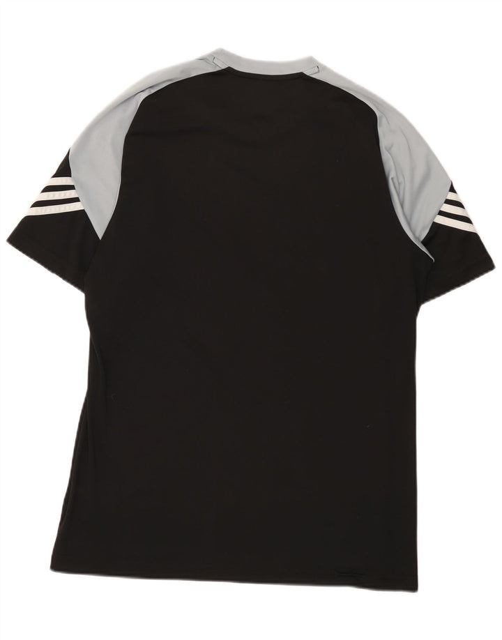 Adidas Herre Climalite T-Shirt Top Medium Sort Colourblock Polyester