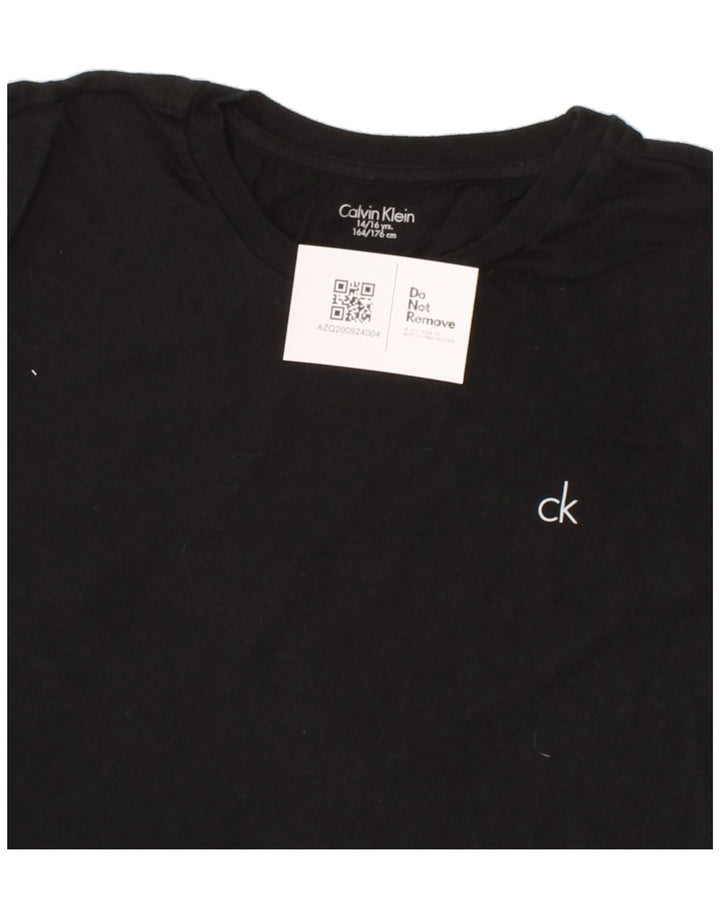 CALVIN KLEIN Boys T-Shirt Top 14-15 Years Black Vintage Calvin Klein and Second-Hand Calvin Klein from Messina Hembry 