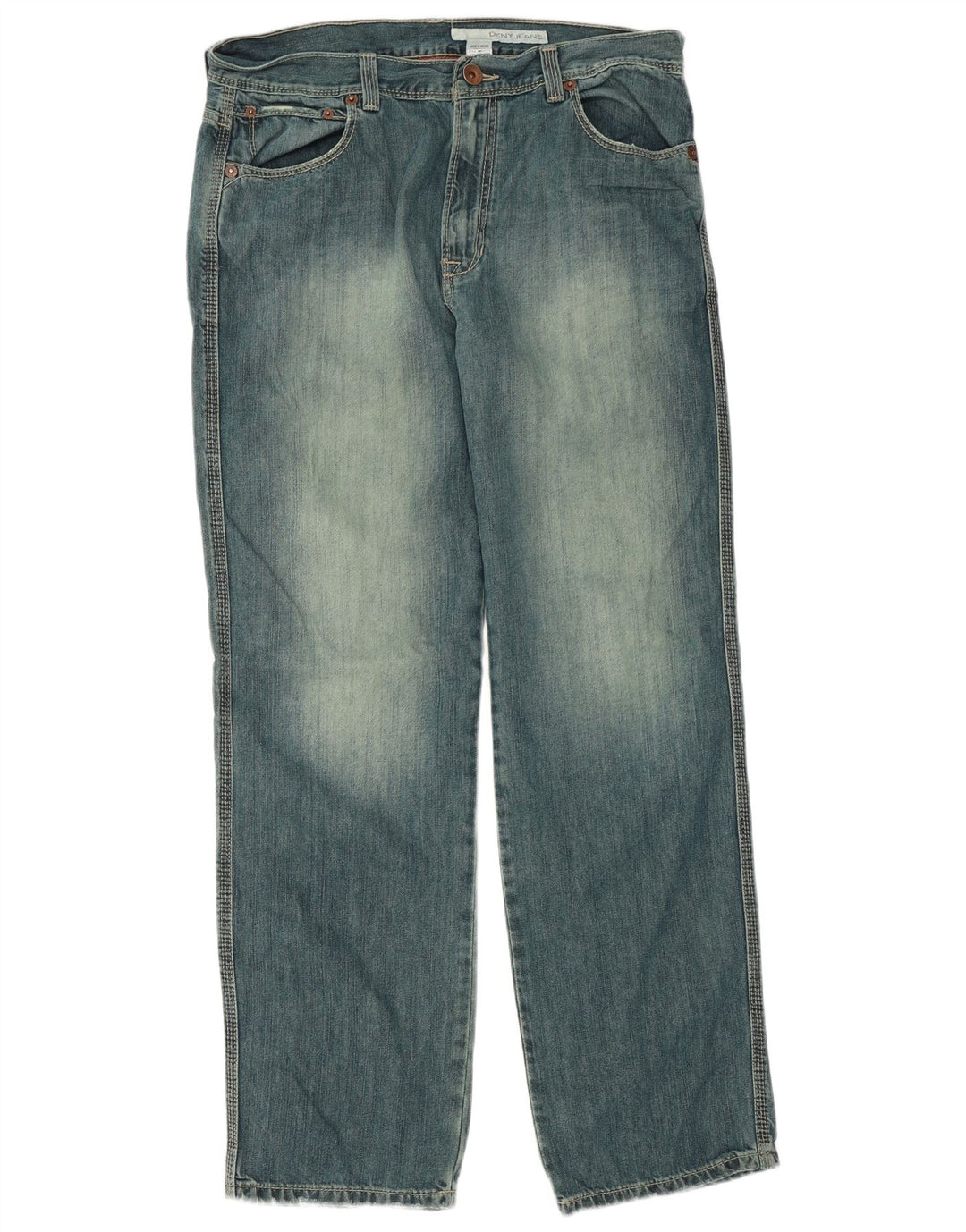 DKNY Mens Soho Straight Jeans W34 L32 Blue Cotton
