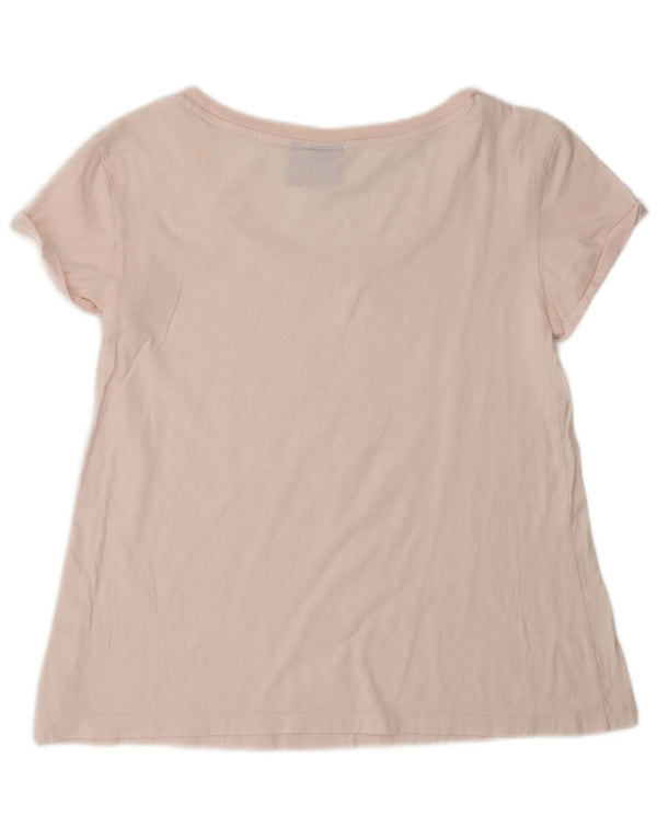 Adidas Dame Grafisk T-Shirt Top UK 10 Small Pink Floral