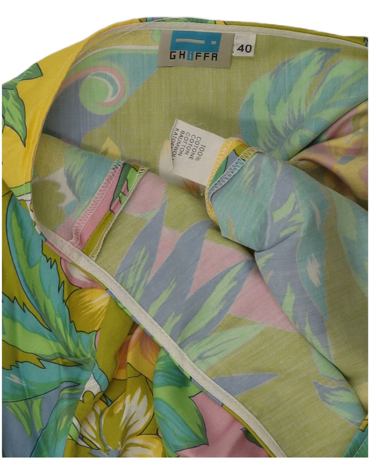 Vintage A-line nederdel til kvinder EU 40 Medium W30 Flerfarvet blomsterbomuld