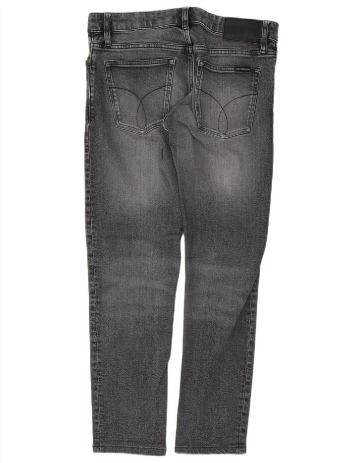 CALVIN KLEIN Straight jeans til mænd W32 L28 Grå bomuld