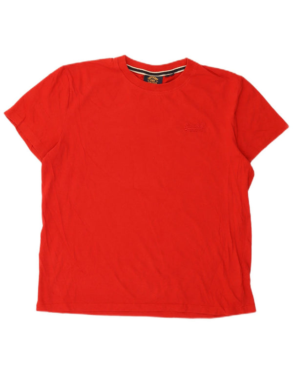 Superdry herre T-shirt top XL rød bomuld