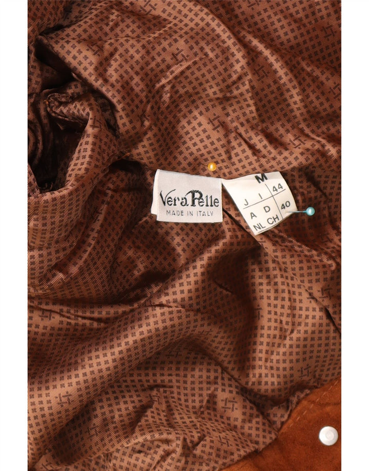 Vintage kvinde bomber ruskindsjakke UK 14 medium brunt læder