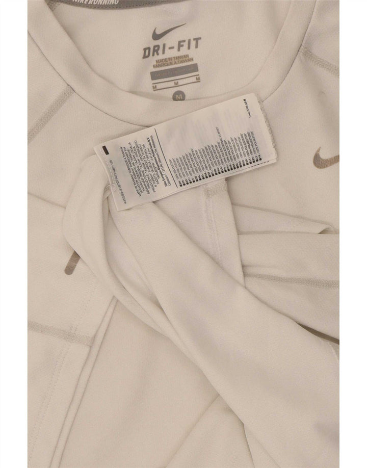 Nike Herre Dri Fit T-shirt Top Medium White Polyester