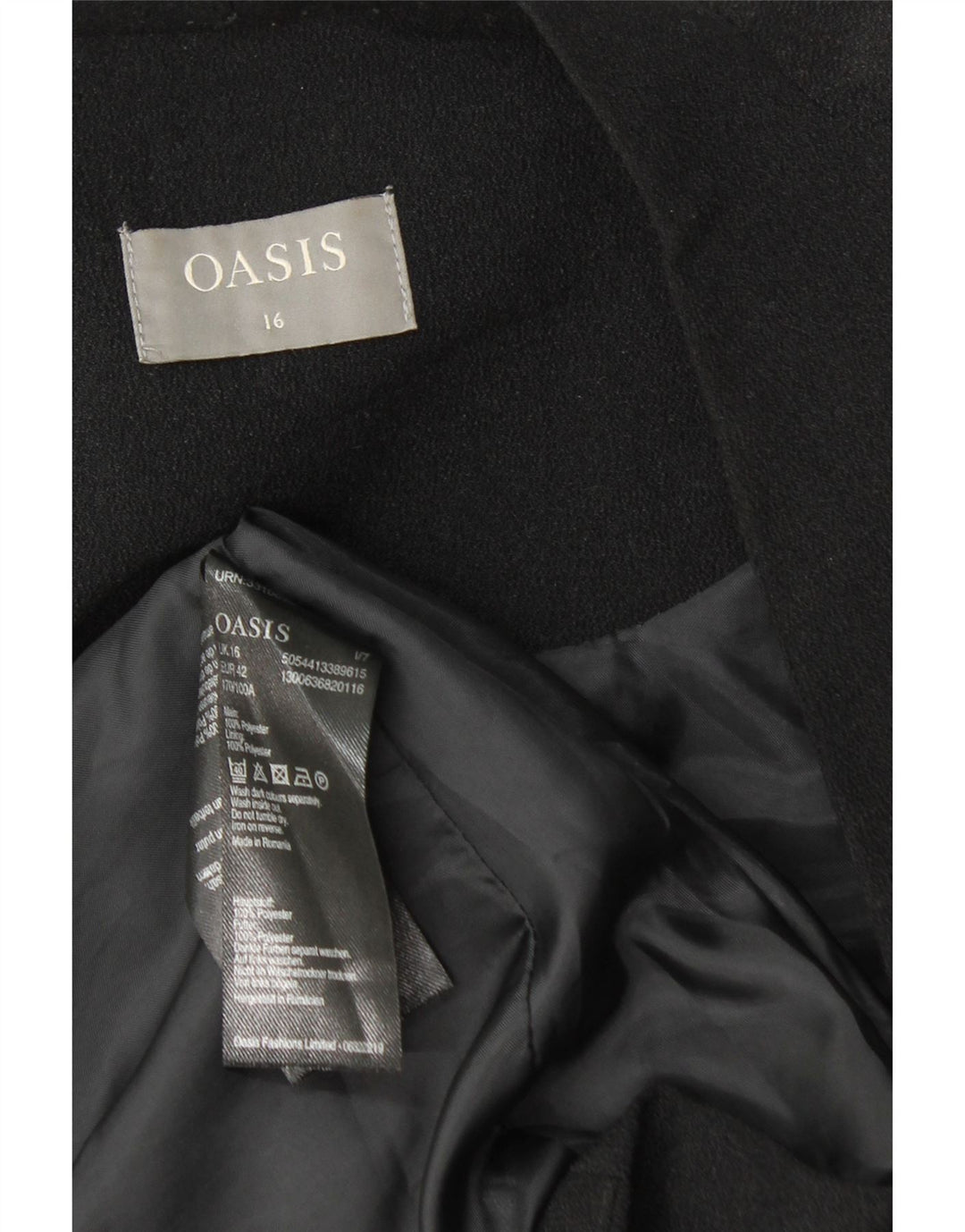 Oasis Womens Open Blazer Jacket UK 16 Large Black Polyester