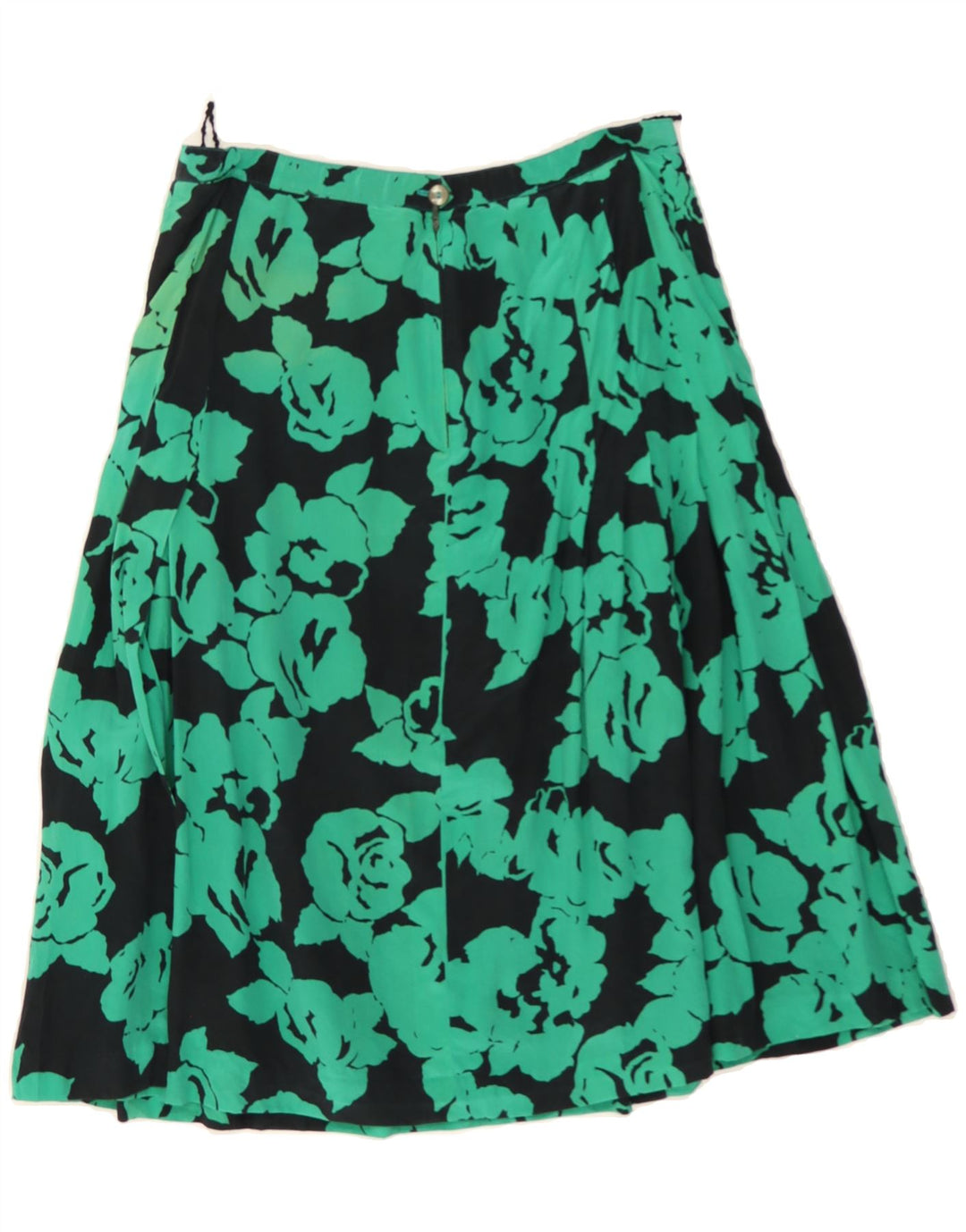 VINTAGE Womens A-Line Skirt W30 Medium Black Floral Vintage Vintage and Second-Hand Vintage from Messina Hembry 