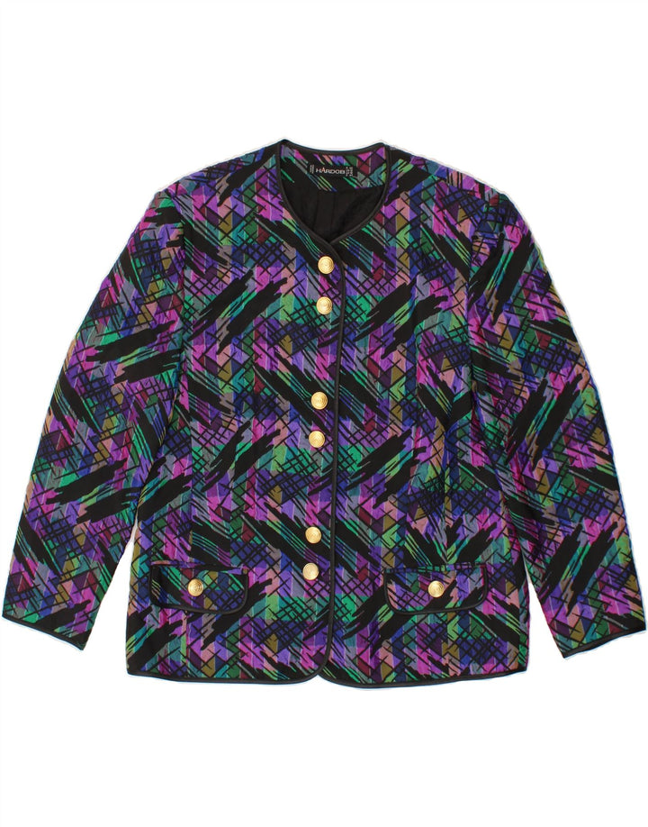 HARDOB Womens Abstract Pattern Blazer Jacket UK 16 Large  Multicoloured Vintage Hardob and Second-Hand Hardob from Messina Hembry 