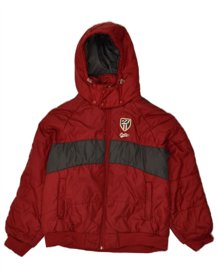 LOTTO Girls Hooded Padded Jacket 11-12 Years Medium Red Nylon | Vintage Lotto | Thrift | Second-Hand Lotto | Used Clothing | Messina Hembry 