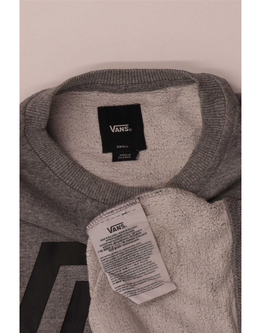 Vans Herre Grafisk Sweatshirt Jumper Lille Grå Bomuld