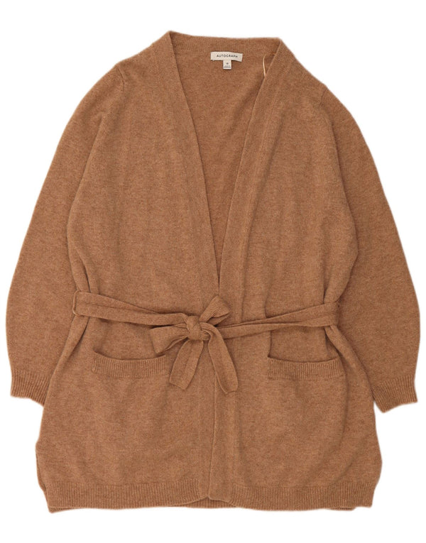 Marks & Spencer Herre Longline Cardigan Sweater UK 18 XL Brun Uld