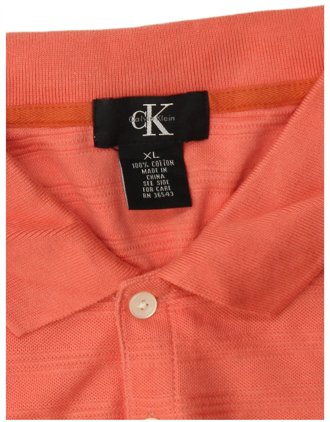 CALVIN KLEIN Herre poloshirt XL rødstribet bomuld