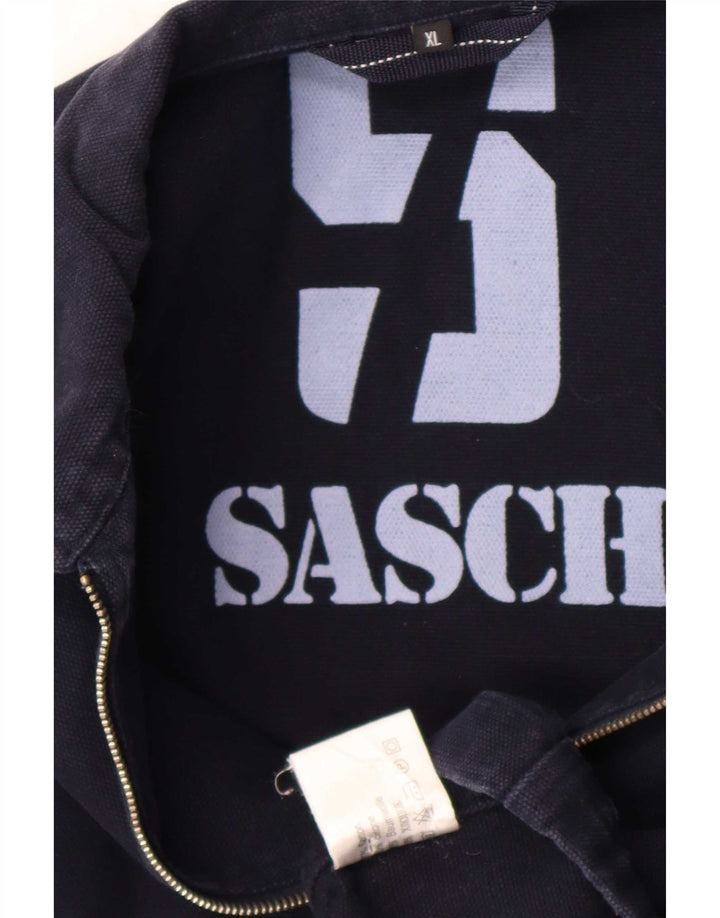 Sasch Herre Bomber Jacket UK 42 XL Navy Blue Bomuld