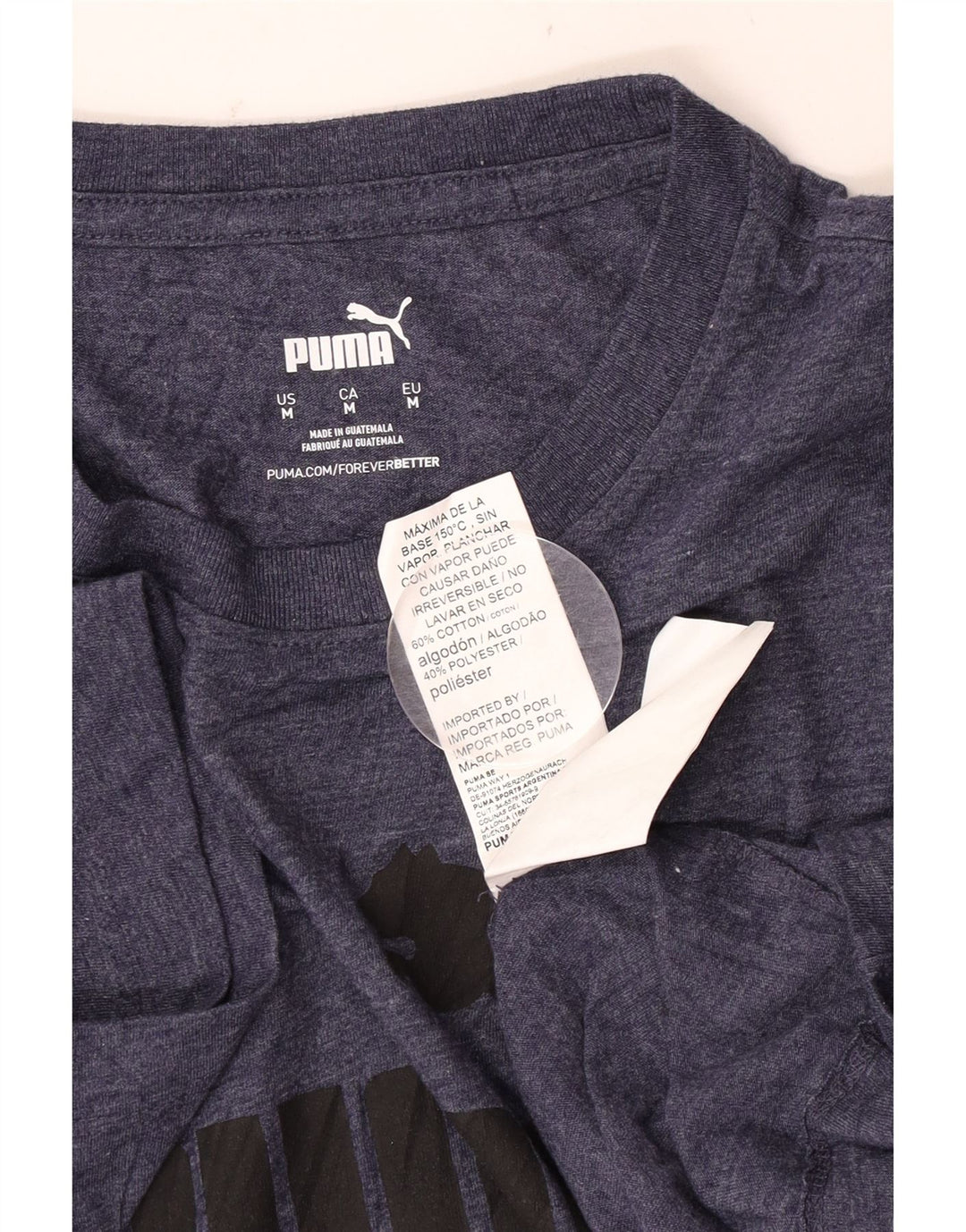 Puma Herre grafisk T-shirt Top Medium Navyblå Flecked Bomuld