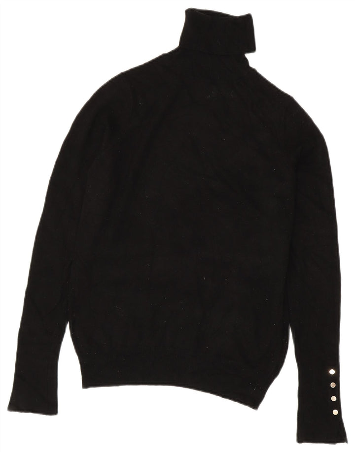 Zara Dame Rullehals Sweater UK 10 Lille Sort