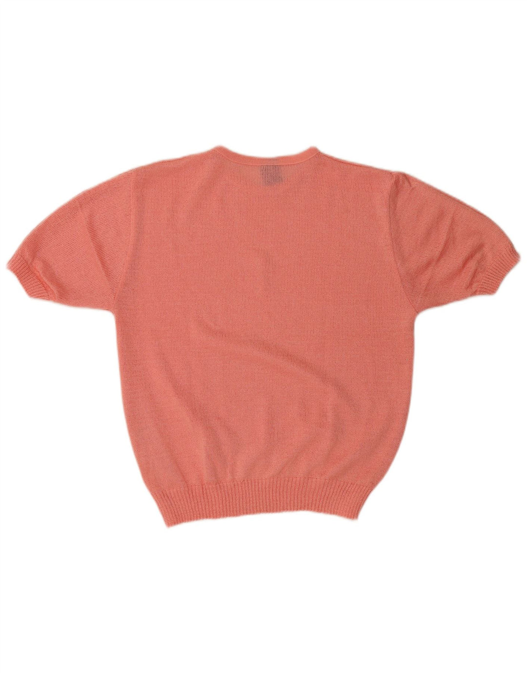 Vintage Dame Kortærmet Bluse Top IT 44 Medium Pink Akryl