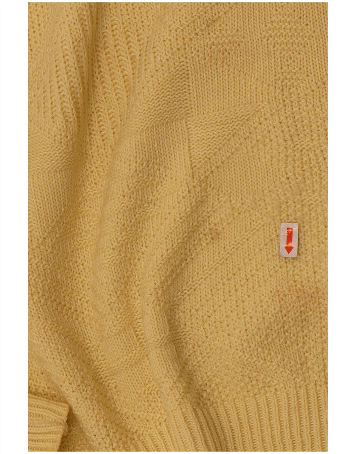 Mark Astor Herre Crew Neck Jumper Sweater IT 52 Stor Gul Geometrisk