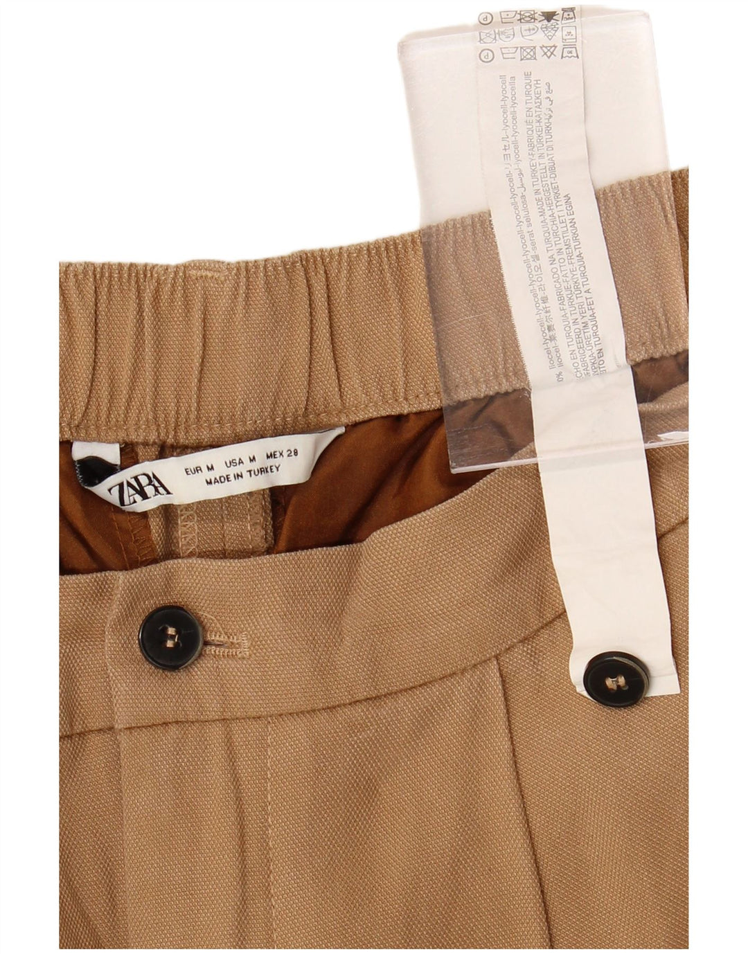 ZARA Womens Pegged Cropped Trousers Medium W28 L23 Brun Lyocell