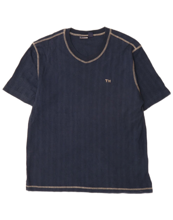 Tommy Hilfiger Herre T-Shirt Top Medium Marineblå Bomuld