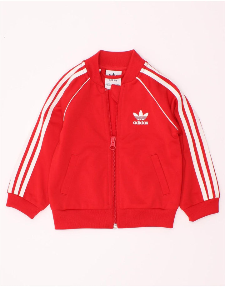Adidas Baby Boys Træningsdragt Topjakke 6-9 Måneder Rød Polyester
