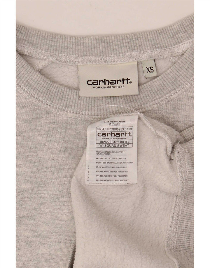 Carhartt Dame Oversized Sweatshirt Jumper UK 6 XS Grå Bomuld