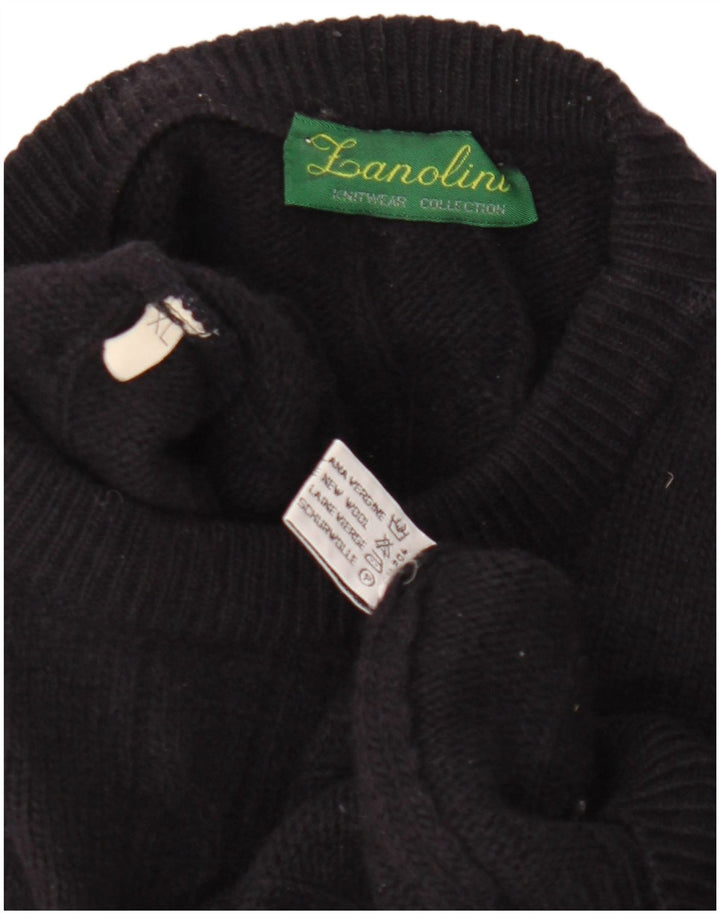 Zanolini Herre Crew Neck Jumper Sweater XL Navy Blue Virgin Wool