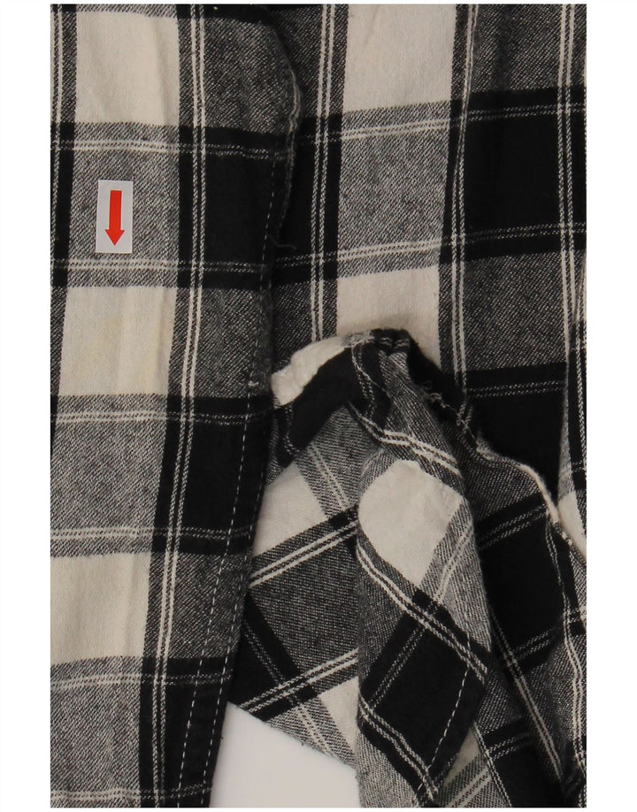 LEVI'S Flanelskjorte til kvinder UK 10 Lille sort ternet bomuld