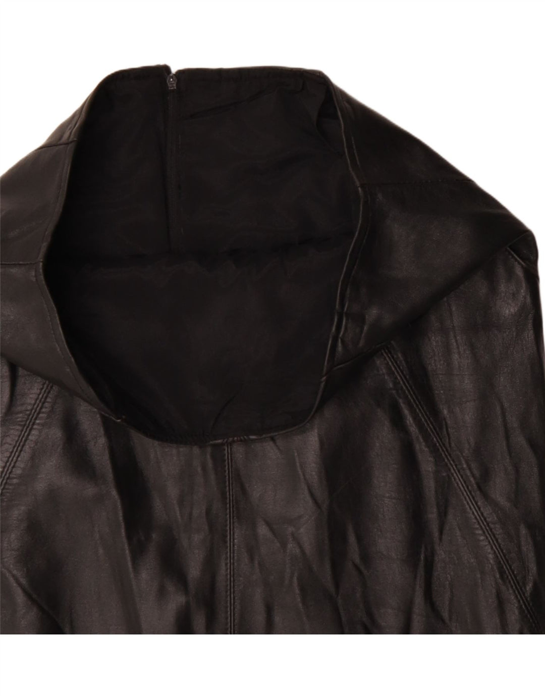 VINTAGE Lædernederdel til kvinder W32 Large Sort