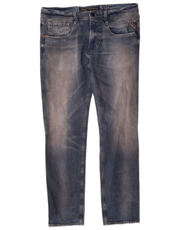 Replay Dame Slim Jeans W33 L29 Blå